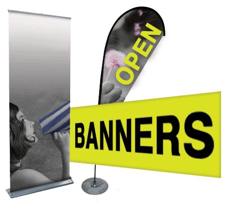 Banners Pup ups and feathers